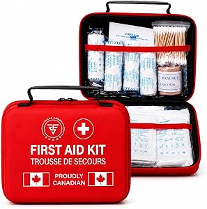 First Aid Kit - Survival kit Upgraded & Fully Loaded with 385 Pieces with Emergency supplies, Hardshell case for camping, hiking sports, fishing, First aid for car, By TRITFIT SPORTS