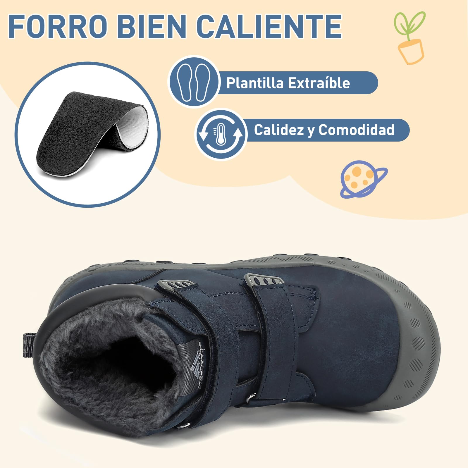 Mishansha Botas Nieves Niño Niña Antideslizante | Cómodas, Cálidos, Resistente al agua, Trekking, Invierno, Caminar, Acampada, Zapatillas de Senderismo