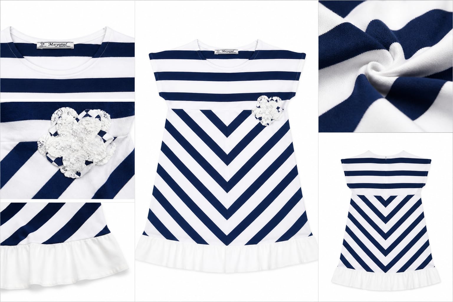 Generico Vestito Bambina Manica Corta 3-9 Anni