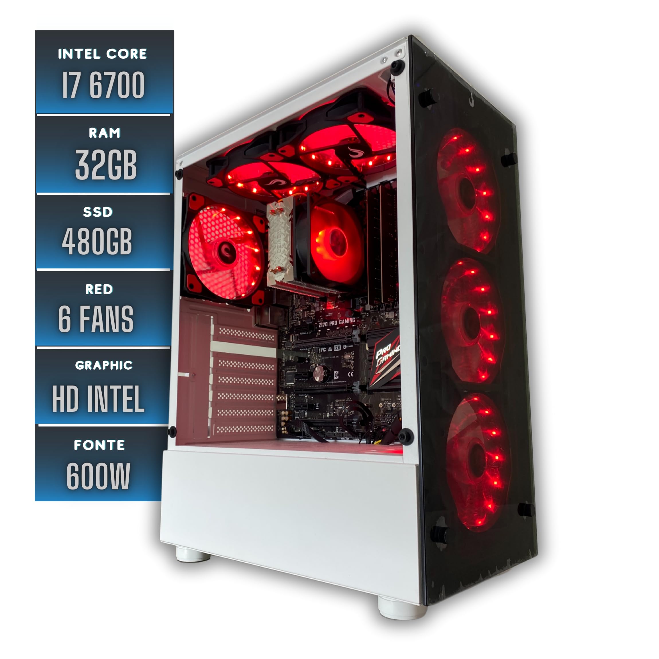 訳有ゲーミングPC Core-i7 GTX670 SSD240G メモリ16G HDD750GB Win10 1104 Computador Intel Core i7 6700, 32gb RAM, SSD 480gb, Fonte 600W