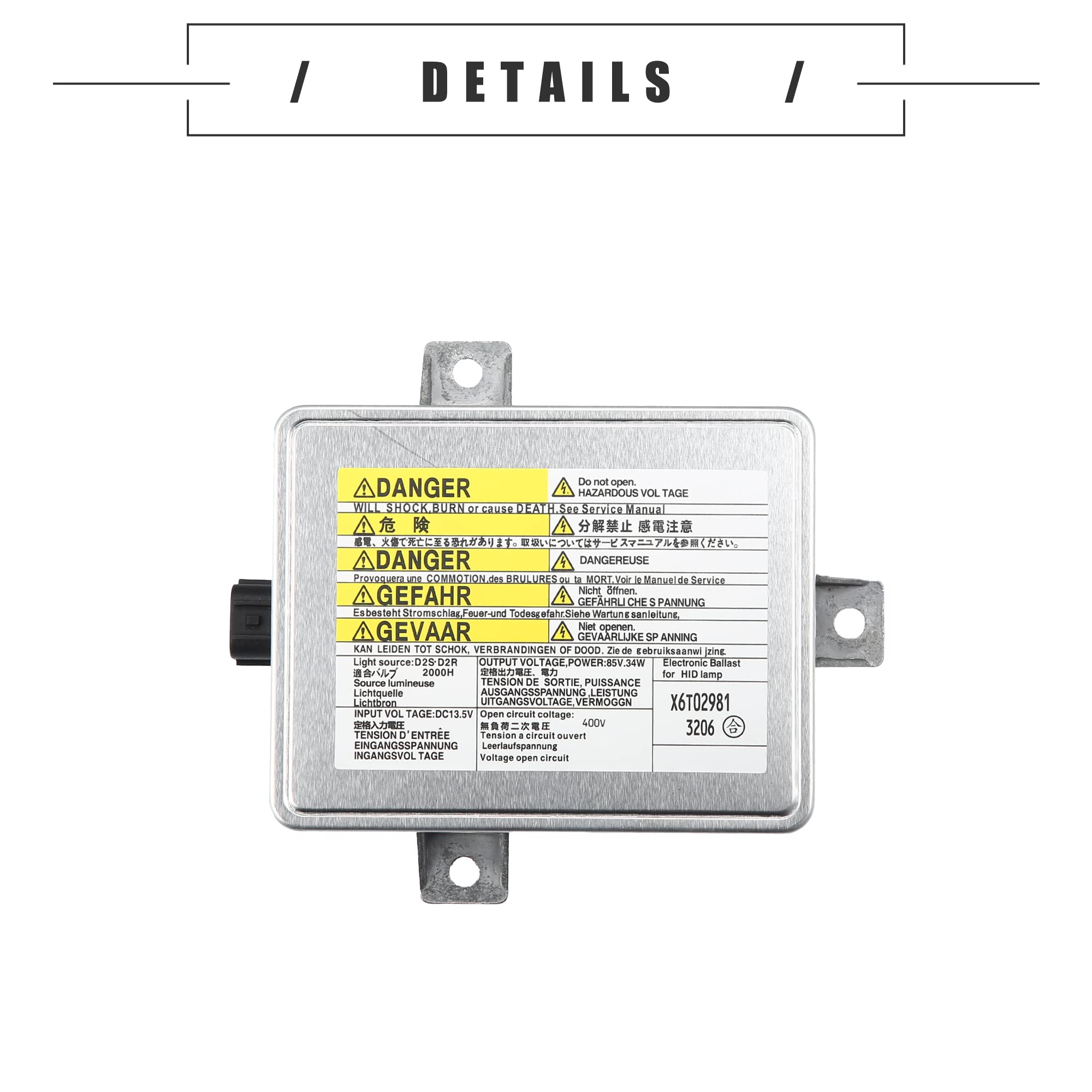 X AUTOHAUX Xenon HID Headlight Ballast, Control de Faros, para Acura TL Tipo-S 2006-2012, X6T02981 W3T11371, Tono Plata, 1 Juego