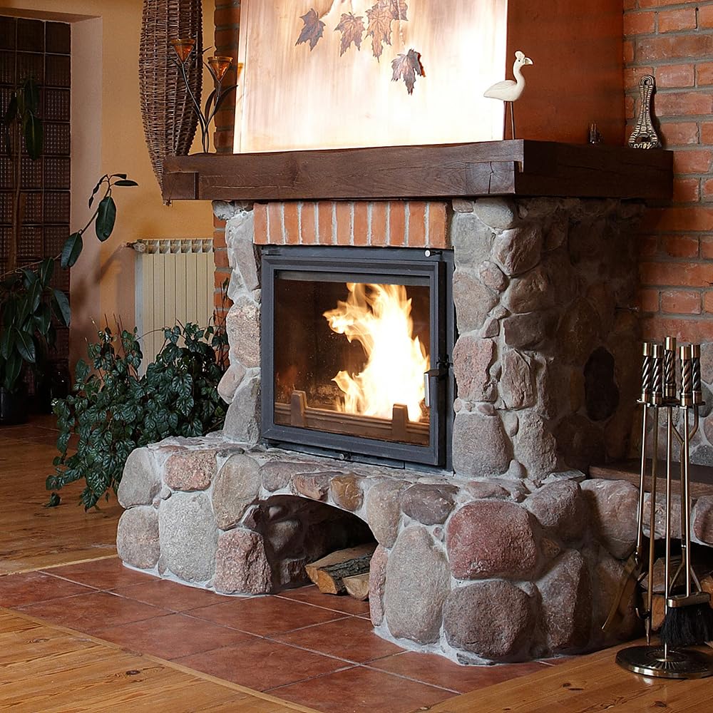 KRATKI Inserto per camino in ghisa a legna AMELIA 21 kW Ø200 frontale A 2 | Ghisa nero, efficienza 80%, classe A. Ecodesign.; combustione efficiente; basse emissioni; calore uniforme; alta potenza