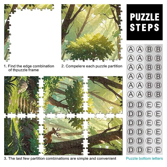 Foto 3 de 6 de Puzzle de 1000 Piezas para Adultos El Ciervo Solitario Juego Familiar para aliviar el estrés: desafío difícil…