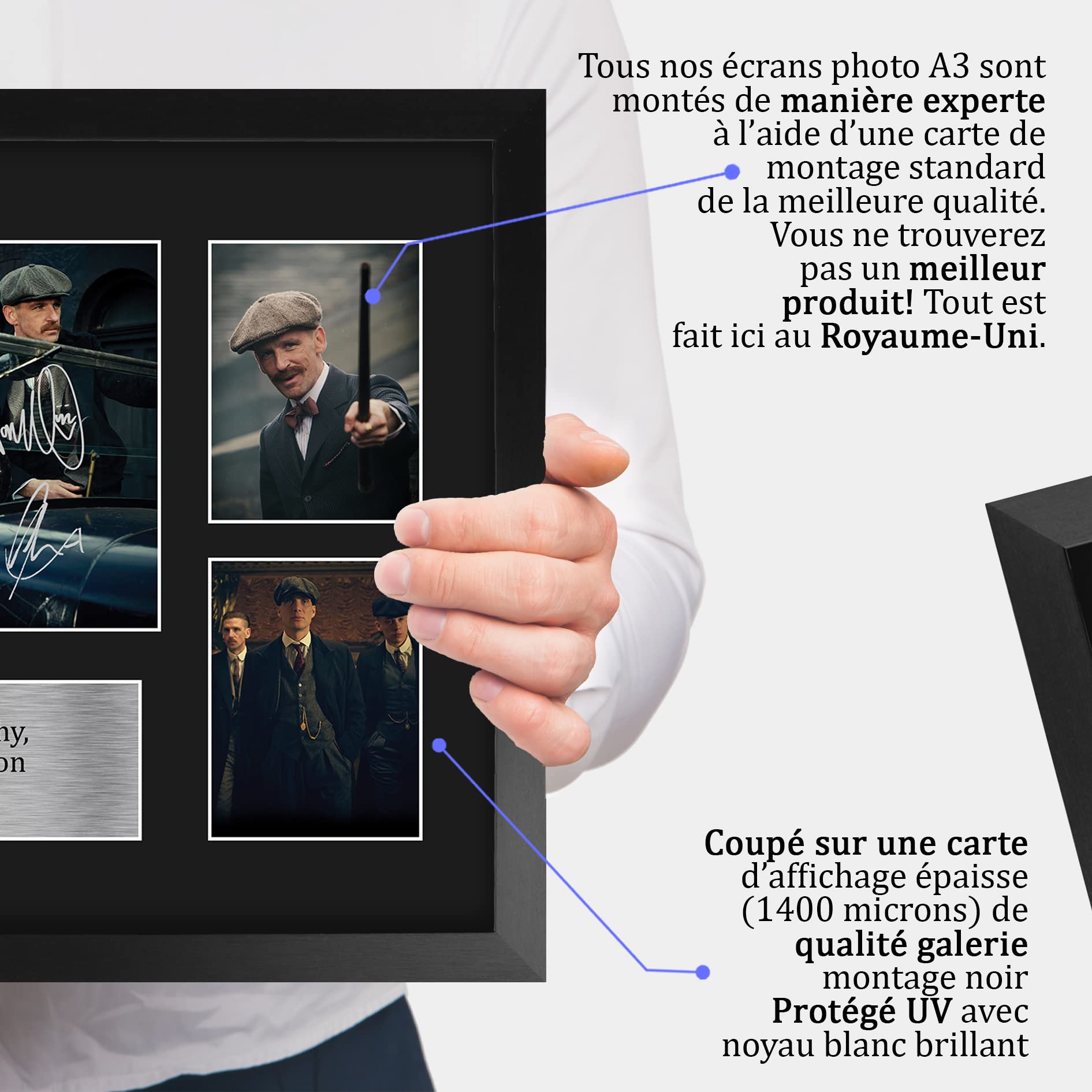 HWC Trading FR A3 Cillian Murphy Paul Anderson & Joe Cole Peaky Blinders Tommy, Arthur & John Cadeaux Imprimé Signé Autographe Photo pour les fans d’émissions de télévision - A3 Encadré