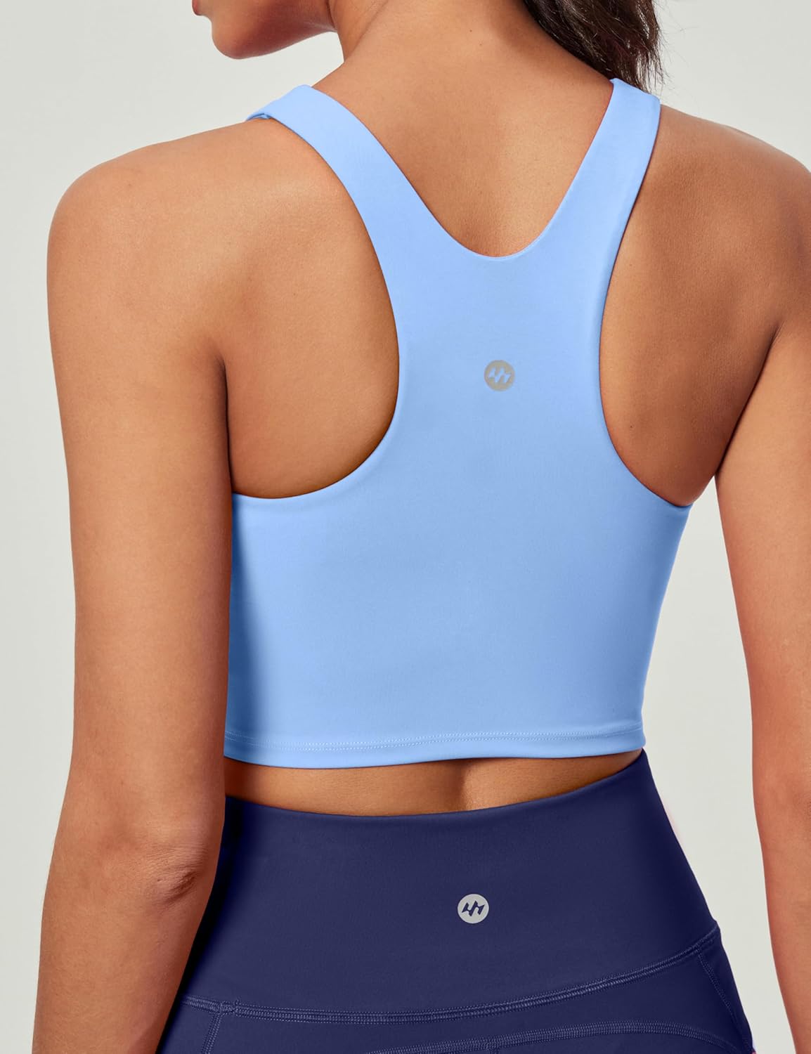 Ewedoos Tank Tops with Built in Bras Longline Sports Bras for Women High Neck Racerback Sports Bra Padded Workout Crop - Image 2