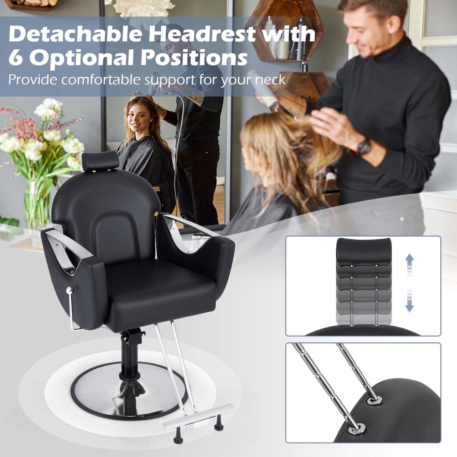 椅子 BARBER CHAIR Amazon.com: Giantex Reclining Barber Chair - Salon Chair for Hair