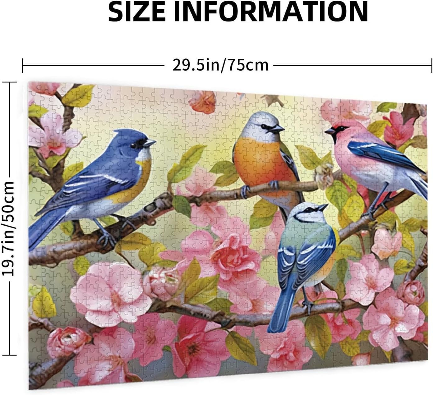 Puzzles for adults 1000 pieces jigsaw puzzles Garden Birds Formation wooden Wall Art Pictures for Living Room Props Toys 29.5 x 19.6 in