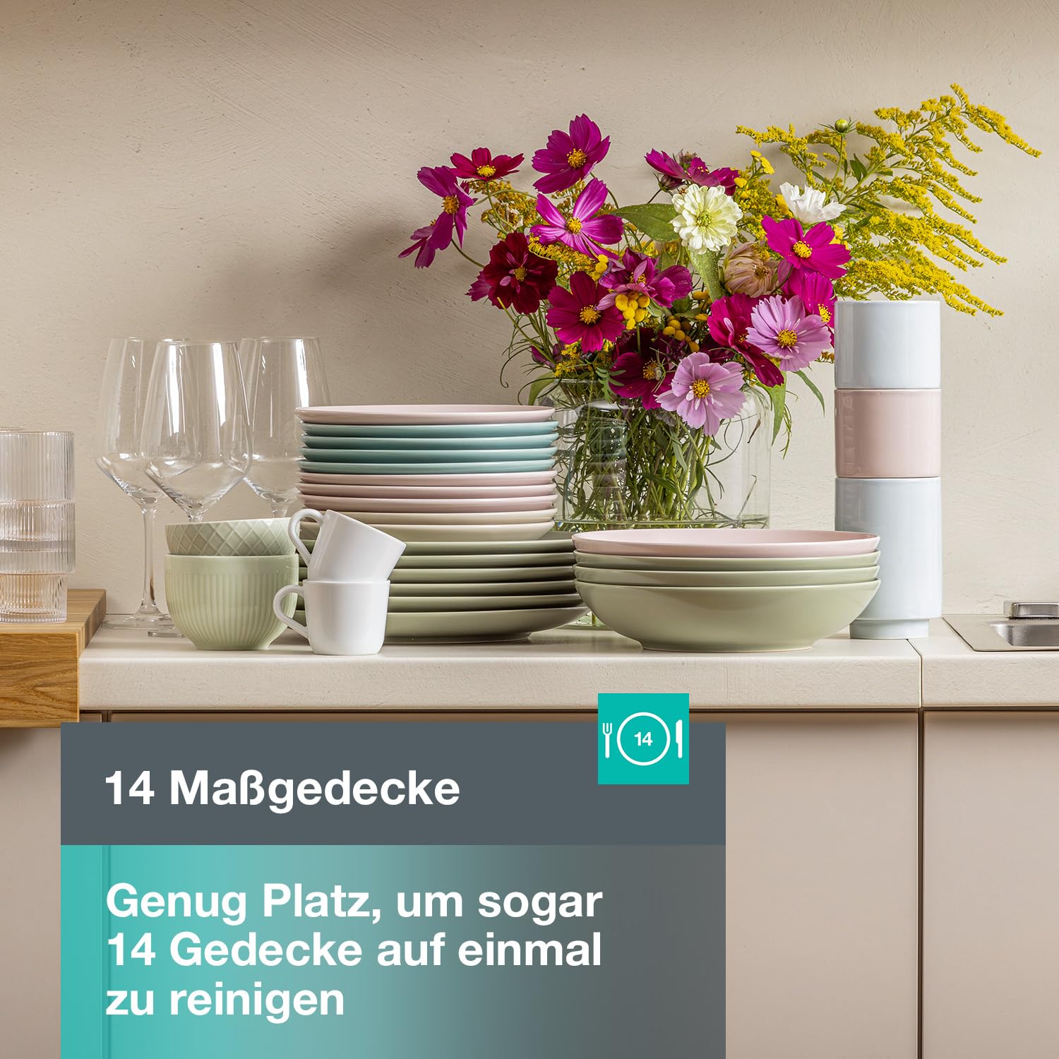 Gorenje GV642C65 Geschirrspüler Einbaugerät 60 cm breite 14 Maßgedecke Inox EEK C