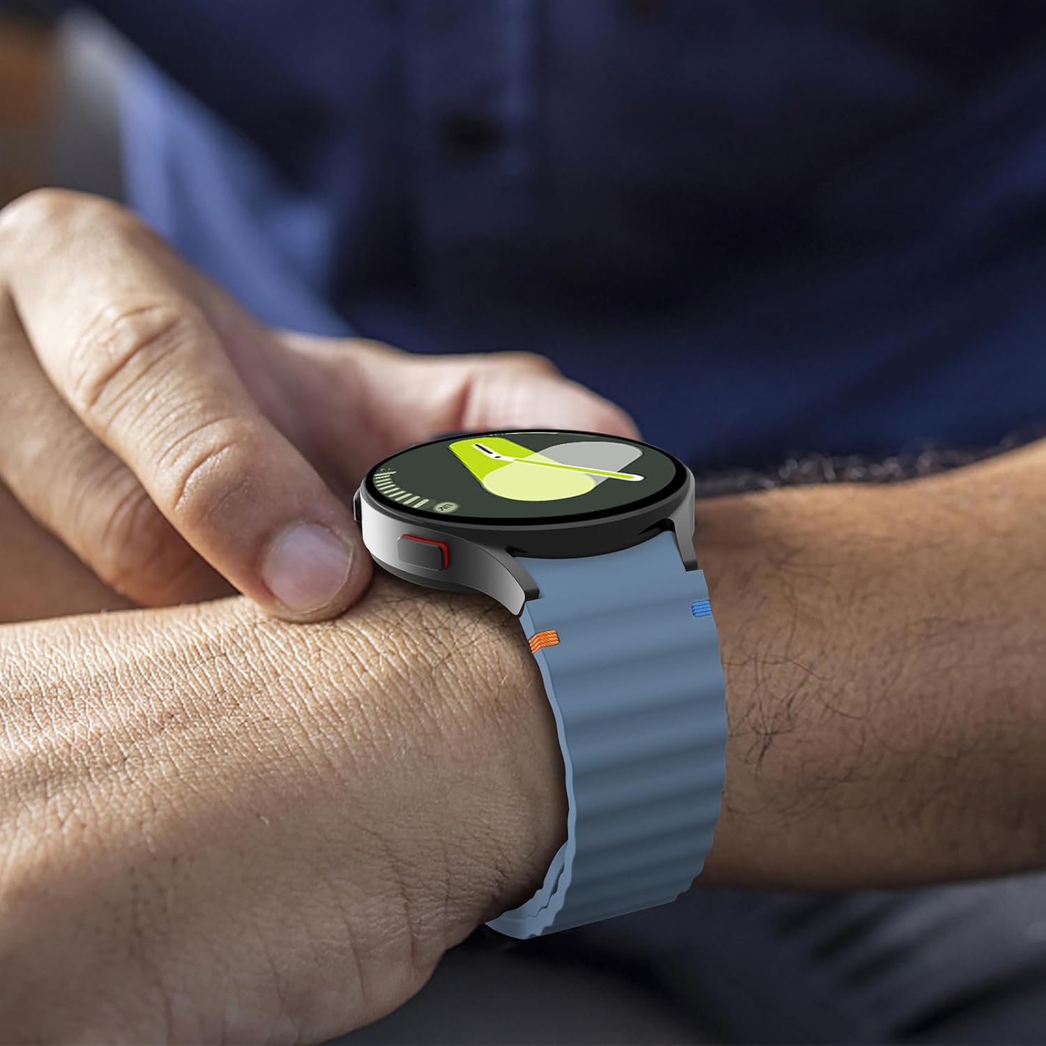 No Gap Silicone Sport Bands Compatible for Samsung Galaxy Watch 7/FE/6/5/4 40mm 44mm/Watch 6 Classic 43mm 47mm/Watch 5 Pro 45mm/Watch 4 Classic, Sporty Corrugated Strap Men Women - Image 6