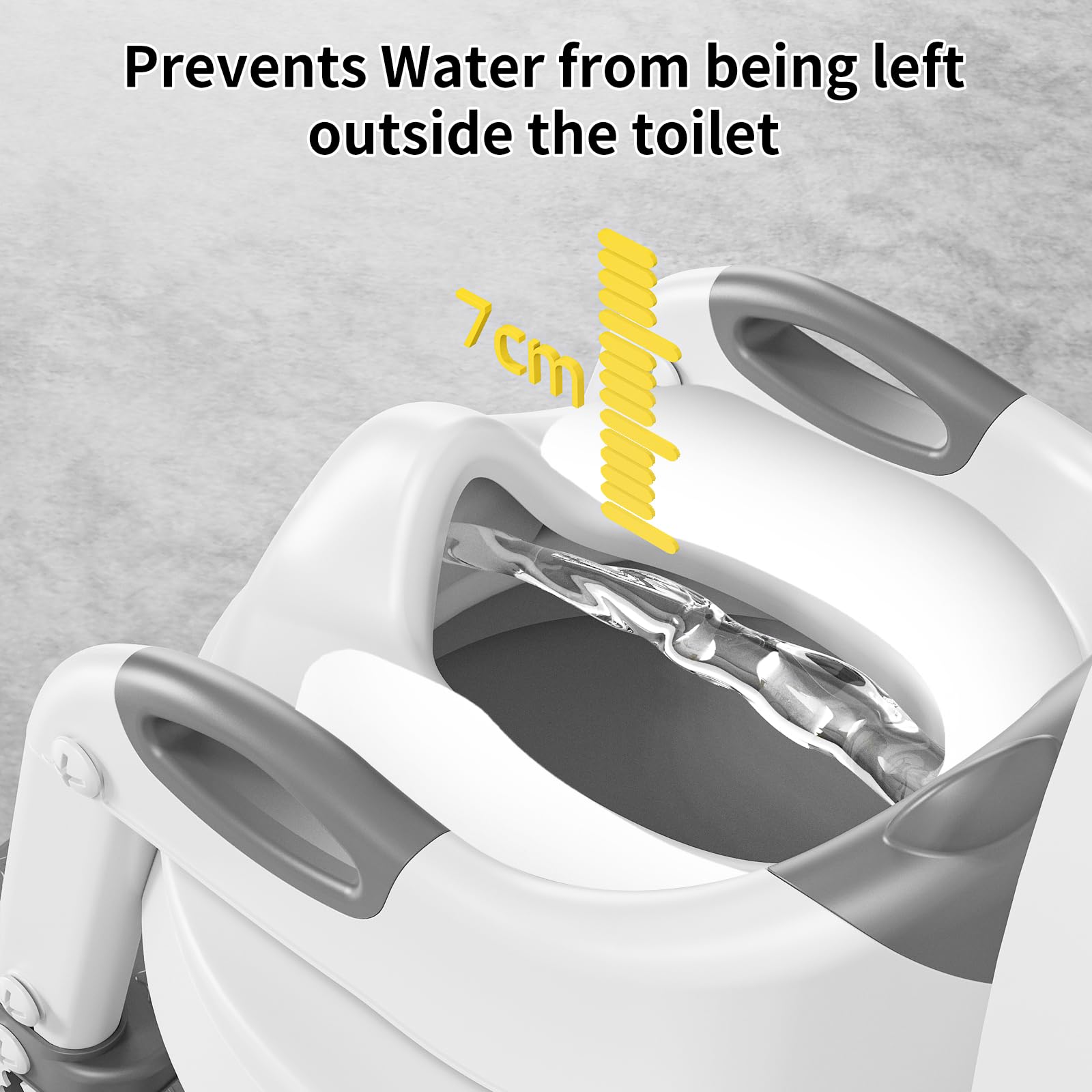 Sedile WC per bambini con scale, accessorio per WC aggiornato, per bambini e bambine, 2 in 1, con scale, regolabile in altezza, comodi sedili per WC sicuri, poggiapiedi per bambini