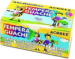Tinta Tempera Guache C/6 Cores 15ML - Acrilex