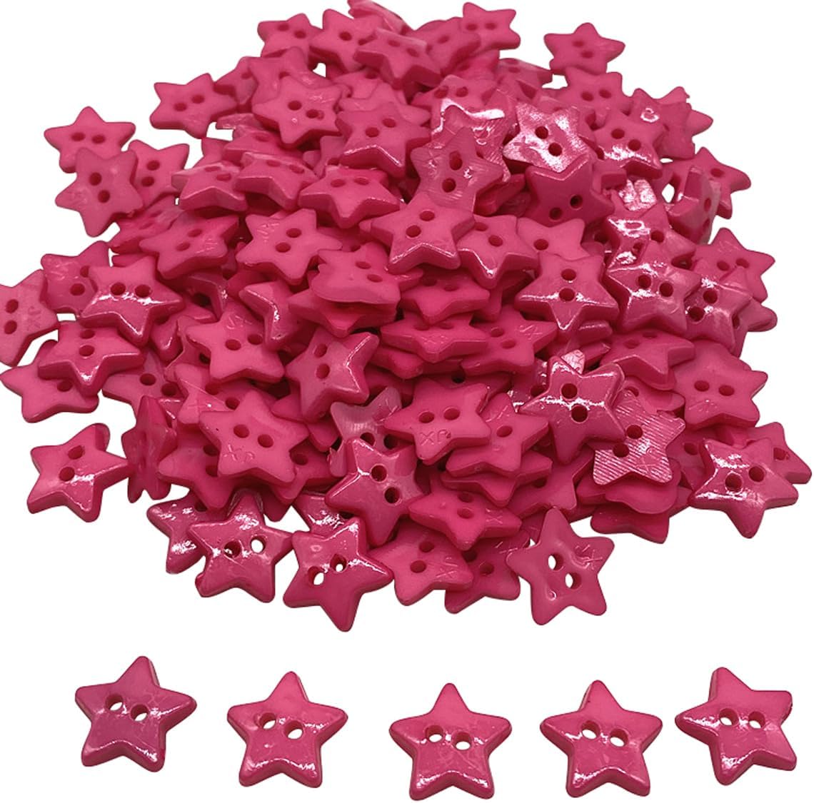 White Five-Pointed Star Buttons with 2 Holes, 30pcs 15mm Resin Small Star Buttons for Craft, Decor Sewing Button for DIY Crafts Painting Decoration