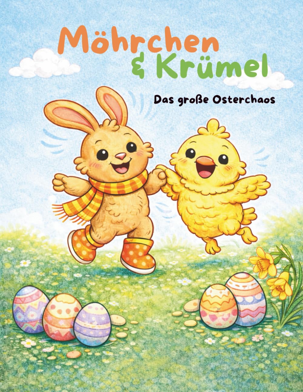 Ostermalbuch für Kinder - Möhrchen & Krümel - Das große Osterchaos: Lustige Ausmalbilder mit Osterhasen, Ostereiern & Frühlingsmotiven
