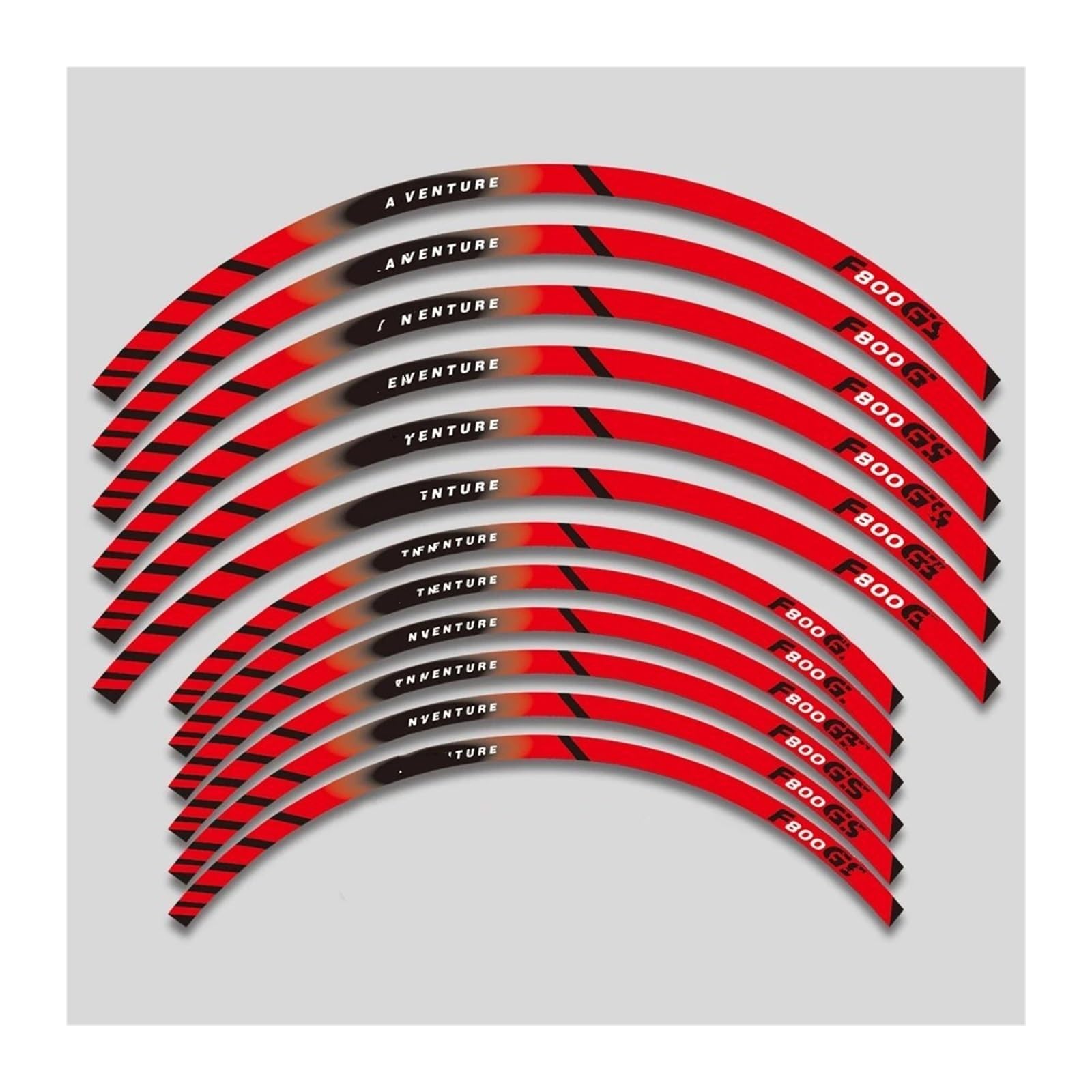 Für F800GS Für F800 Für F 800GS Motorrad Räder Aufkleber 21 17 Felge Reflektierende Zubehör Decals Band Set(A1-Red)