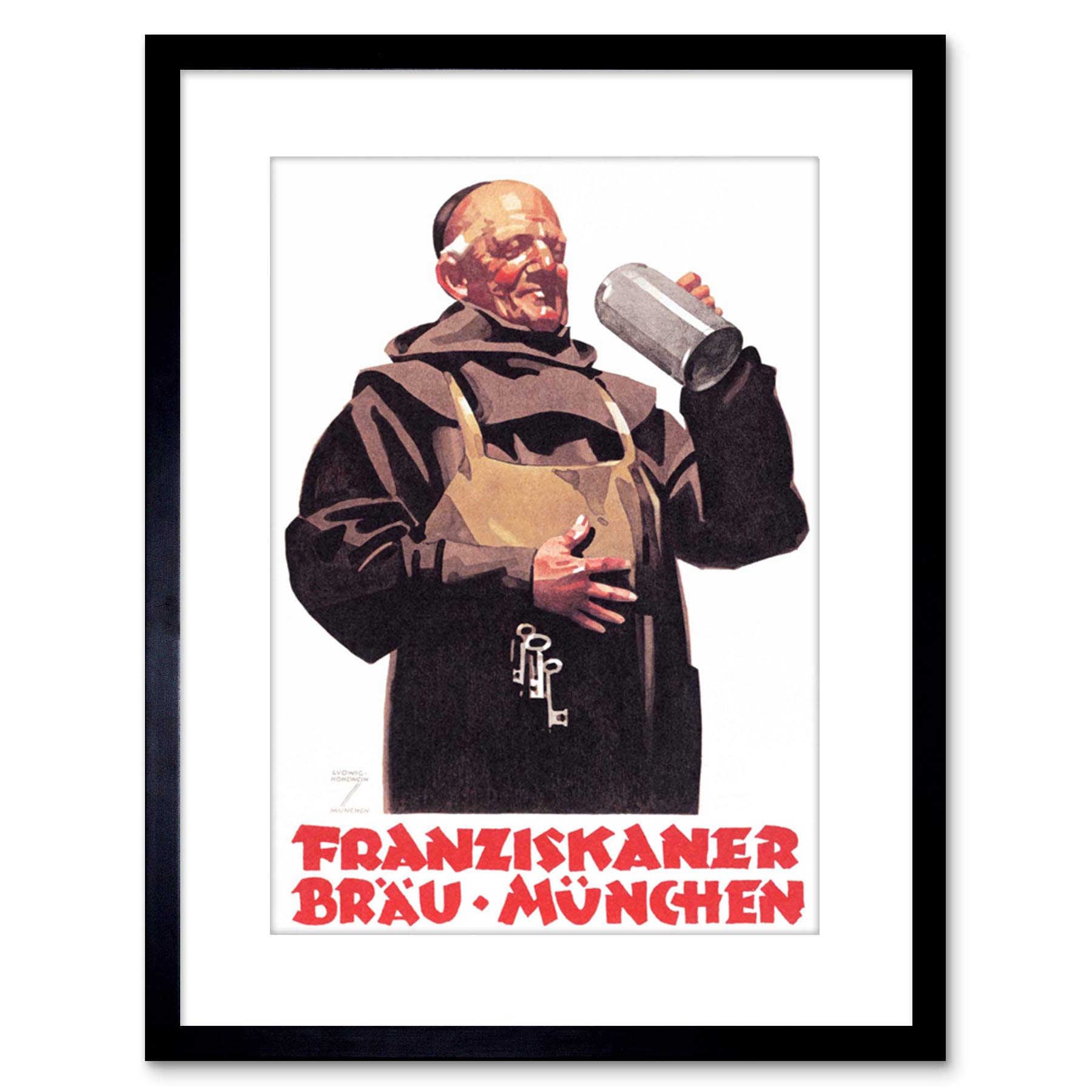 Wee Blue Coo Ad Franziskaner Beer Munich Germany Drink Alcohol Framed Print F97X2308