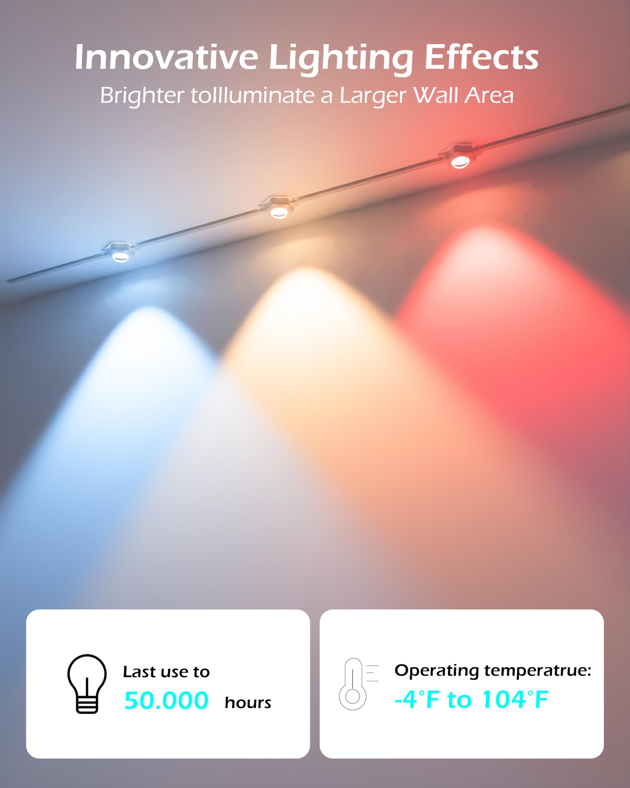 Luces de Navidad permanentes – Luces permanentes para exteriores de 50 pies para casa, IP65 impermeables LED permanentes luces de Navidad para exteriores, luces RGB para decoración de Navidad