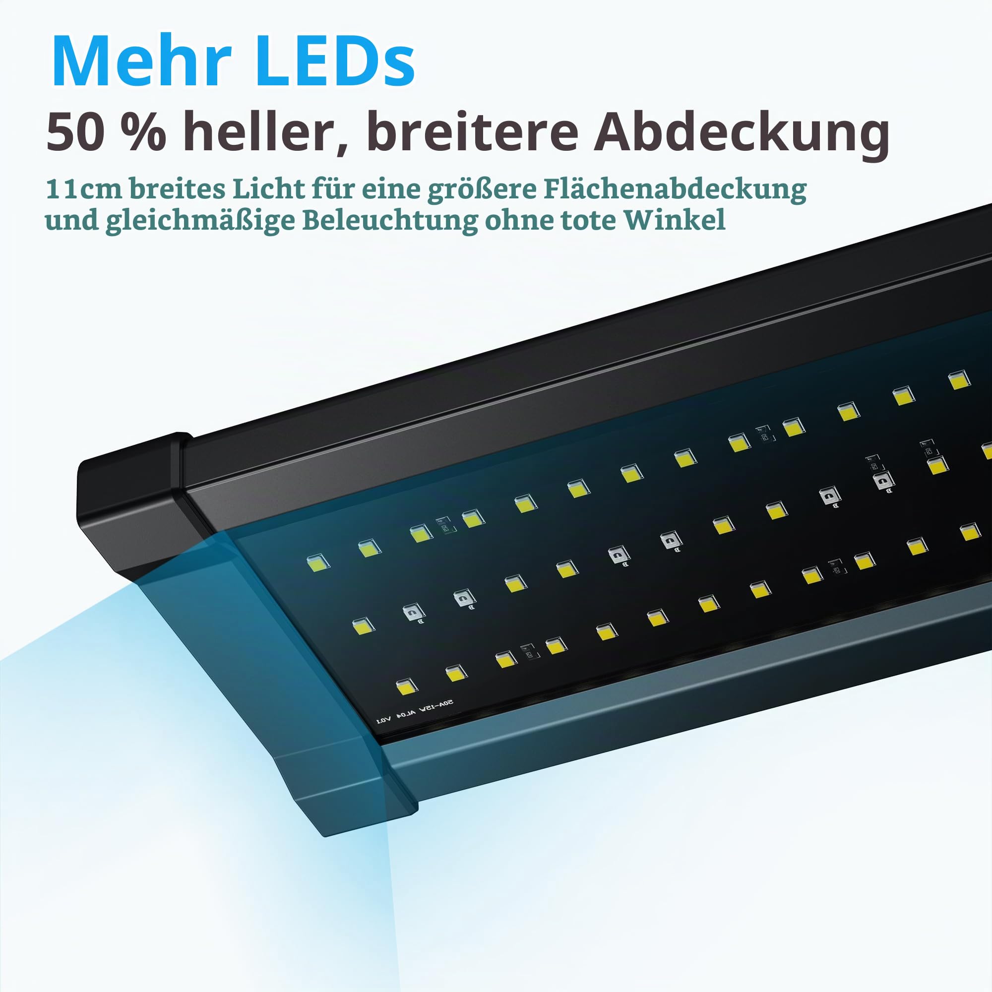 NICREW ClassicLED G2 Aquarium Beleuchtung, verstellbare LED Lampe mit Mondlicht, IP67 wasserdicht für Süßwasser-Aquarien, 60-80cm