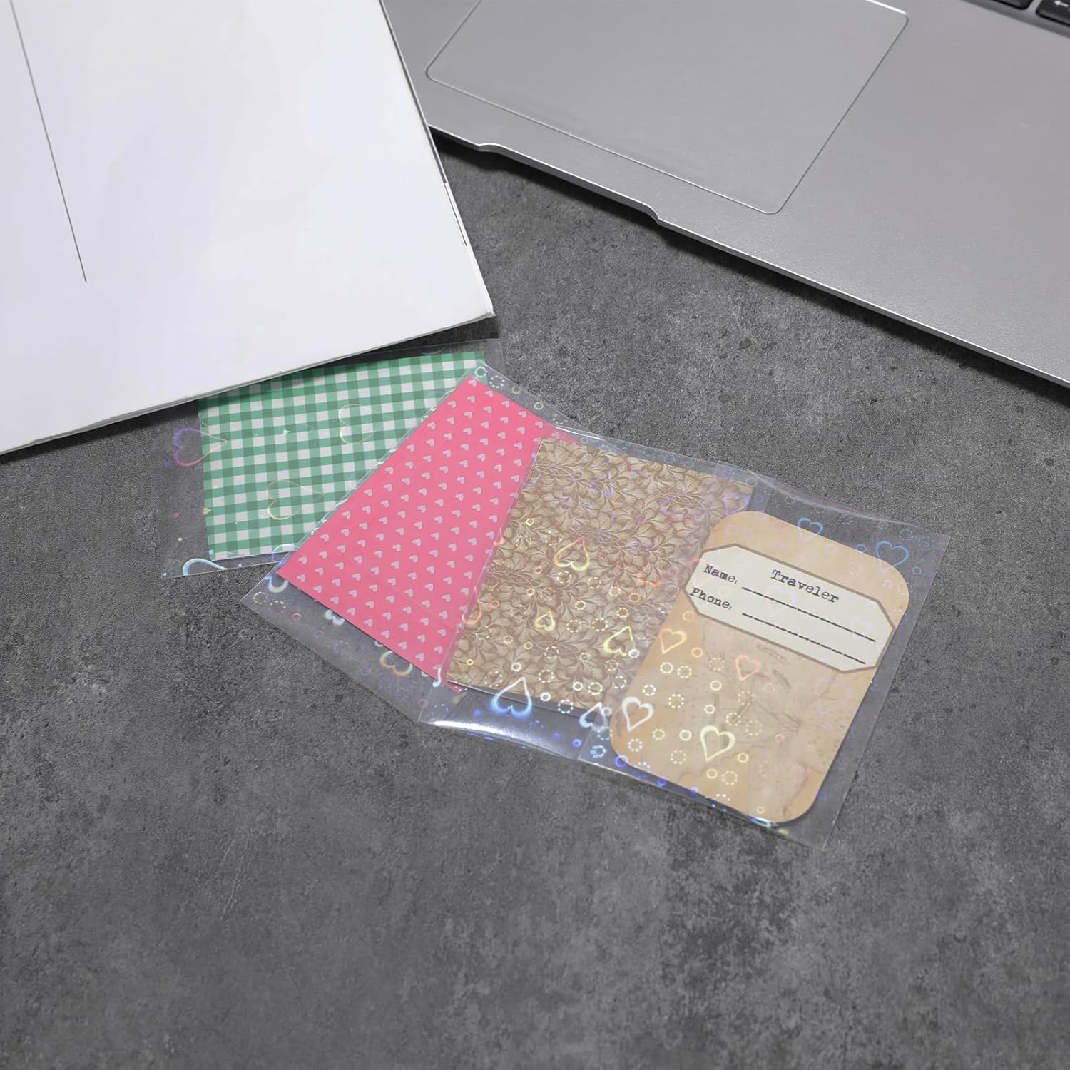 Hariendny 150 Pcs Photocard Sleeves Love Heart Kpop Laser Flashing Card Foil Protective Sleeve, 61x88mm, 568530 1 Z7D2deGfJ