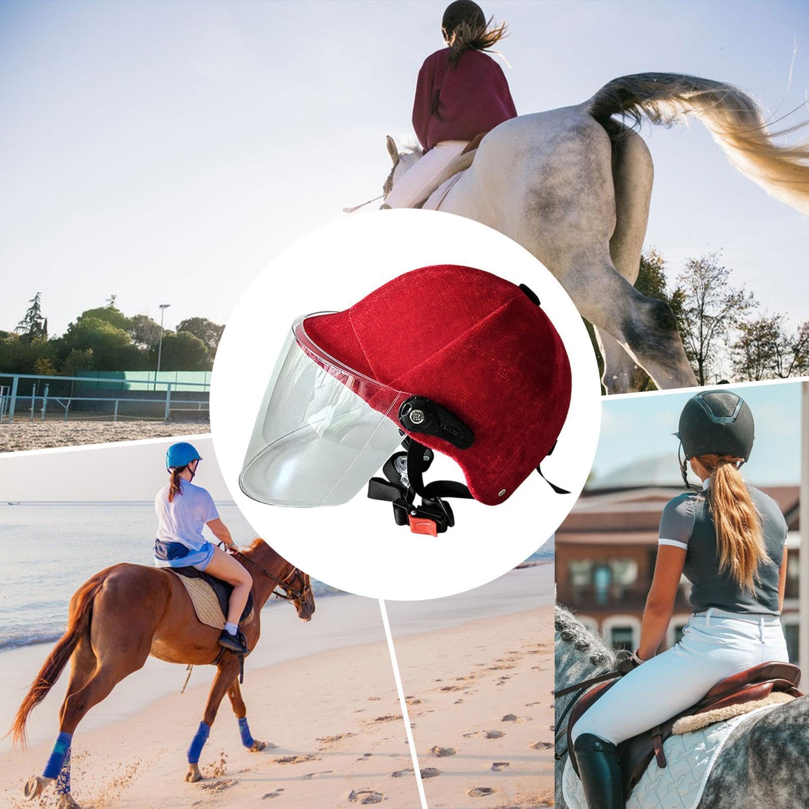 Casco da Equitazione con Cappello Equestre Regolabile Ergonomico Materiale Vellutato con PP Universale per Adulto Uomo Donna Adatto per Sport Outdoor