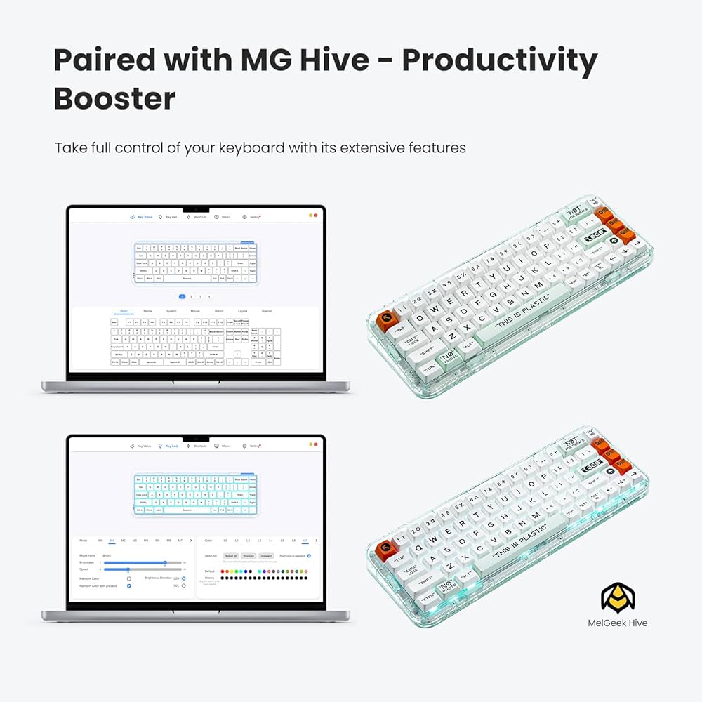 Amazon.com: MelGeek MOJO84 Wireless Mechanical Keyboard, 65