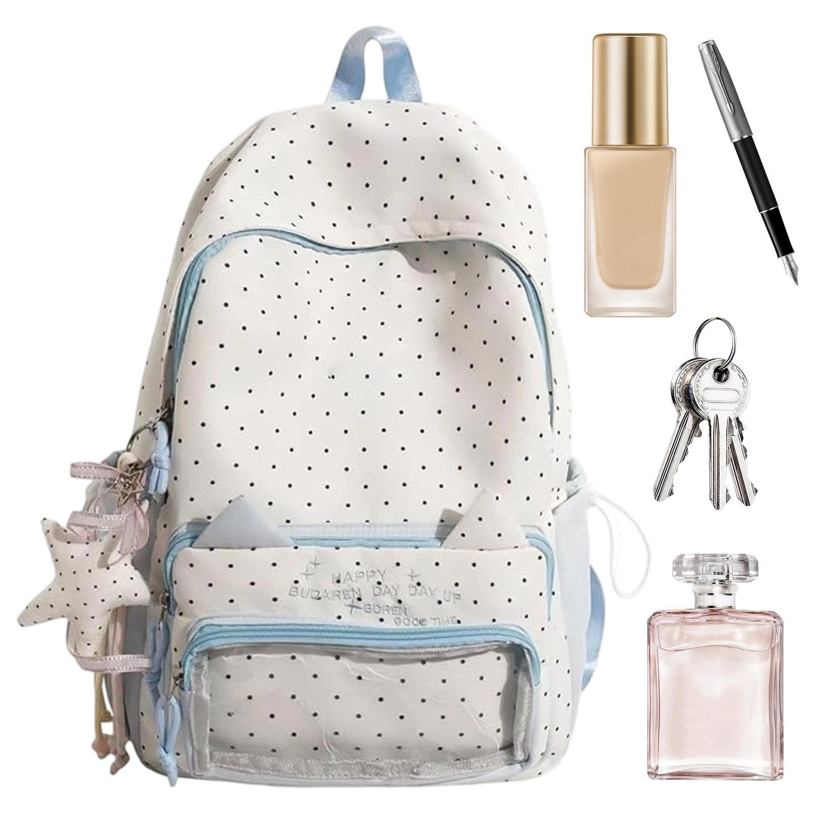 Zaino per ragazze con ciondolo a stella per zaino casual, blu,