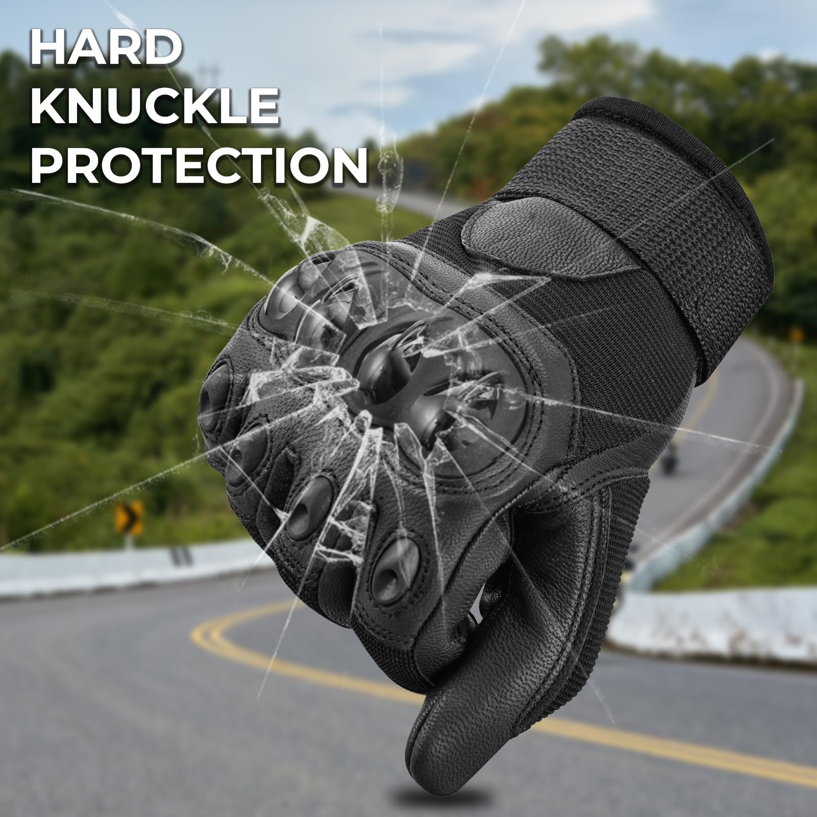 Guanti Da Moto In Pelle WESTWOOD FOX - Uomo/Donna, Touchscreen, Antivento E Antiscivolo - Foto 5