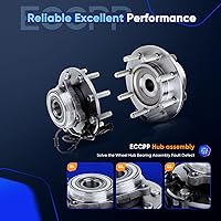 Vista 5 de ECCPP Repuesto compatible con par de 2 conjuntos de cojinete de cubo de rueda delantera 06 07 08 Dodge Ram 2500 3500 1500 4WD 4X4