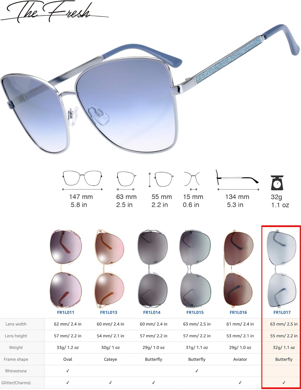 The Fresh Classic Crystal Elegant Women Beauty Design Sunglasses Gift Box - Image 4