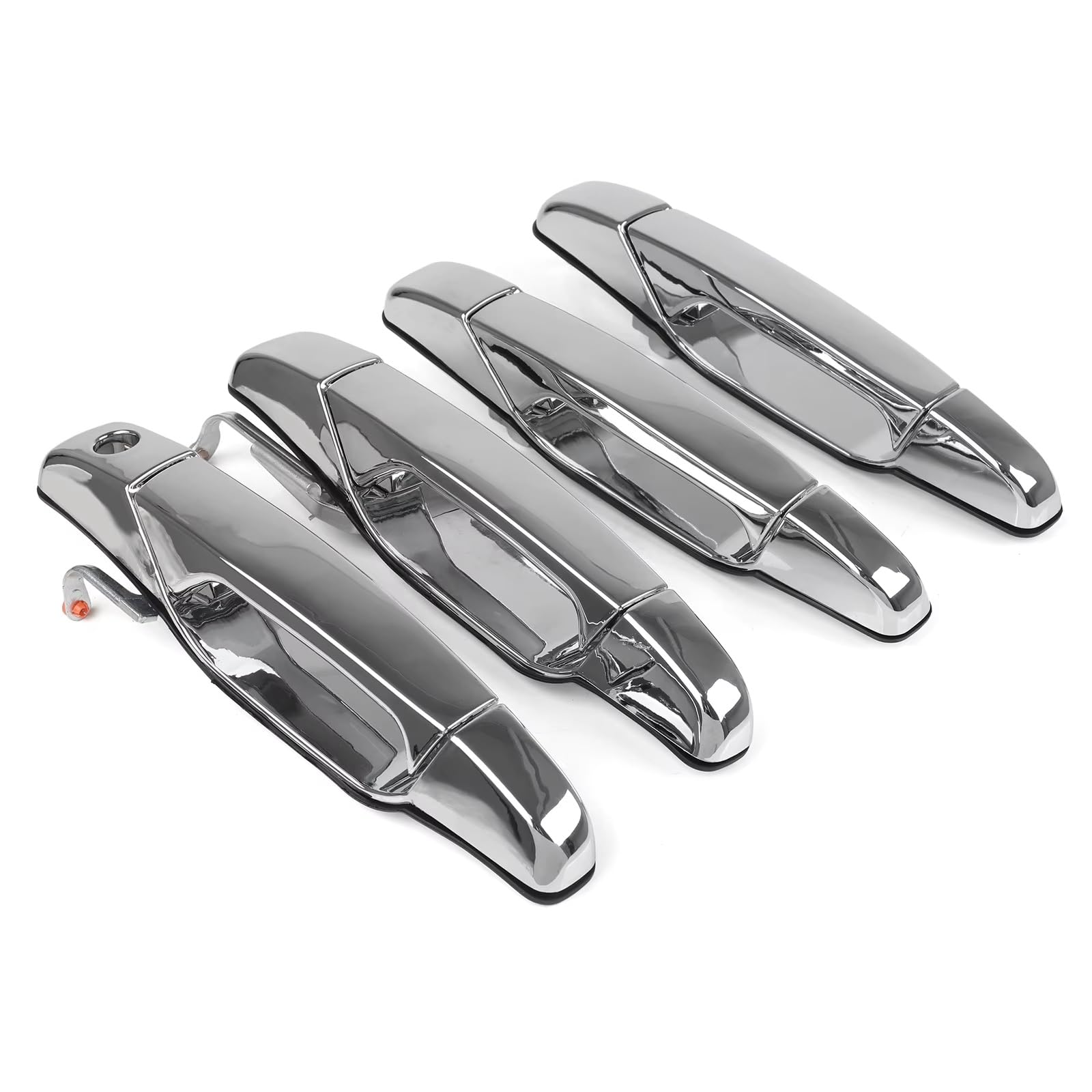 Leryycx One Color With A Clasp Compatible With Cadillac For Escalade Ext 2007-2013 Exterior Chrome Door Handle 4Pcs Front Rear Driver Passenger Oem:22738722 2273872