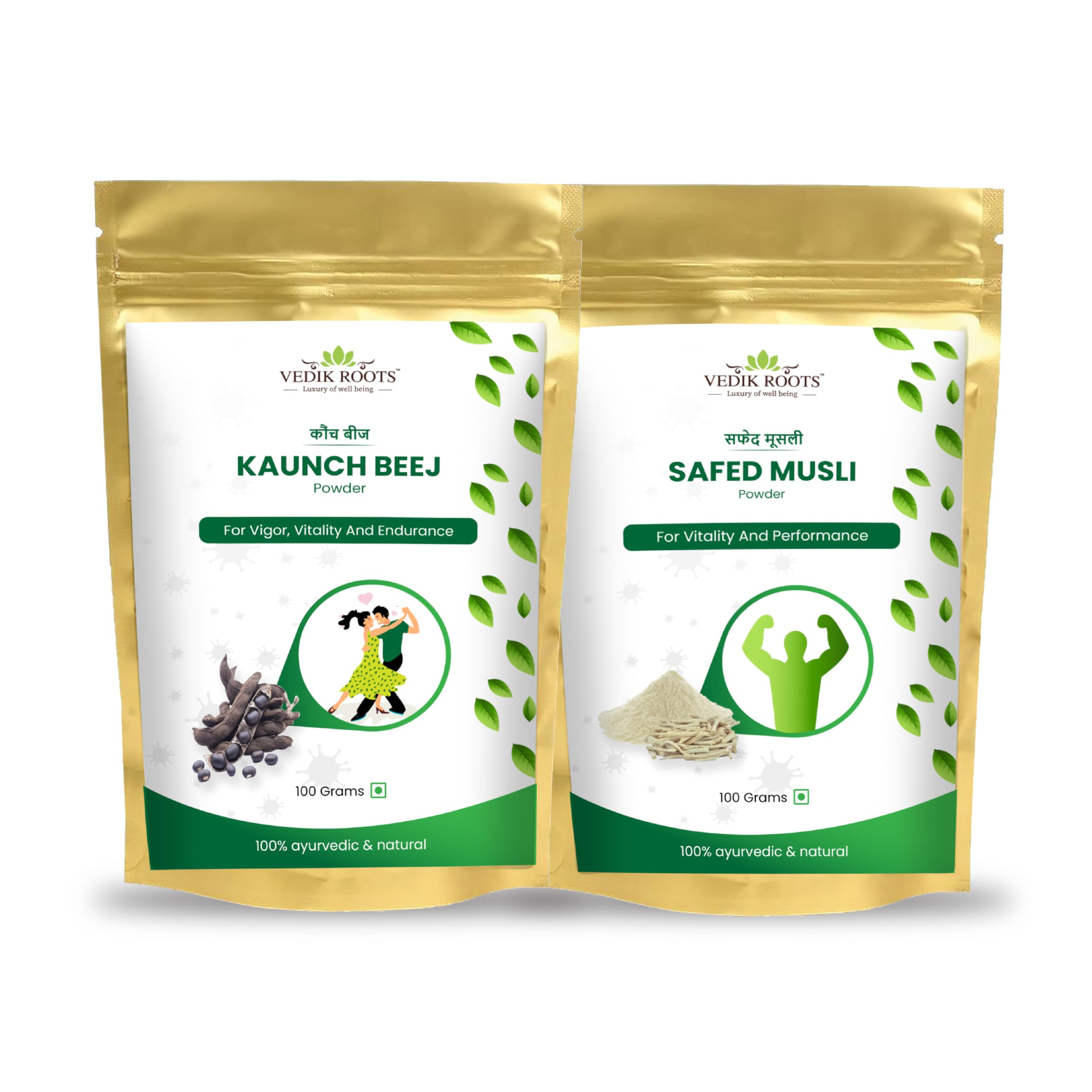 Vedikroots Ayurvedic Powders Natural Supplement Combo of Safed Musli and Kaunch Beej Powder- 100gm Each (B0CLB4CZ9S) Amazon Price History, Amazon Price Tracker
