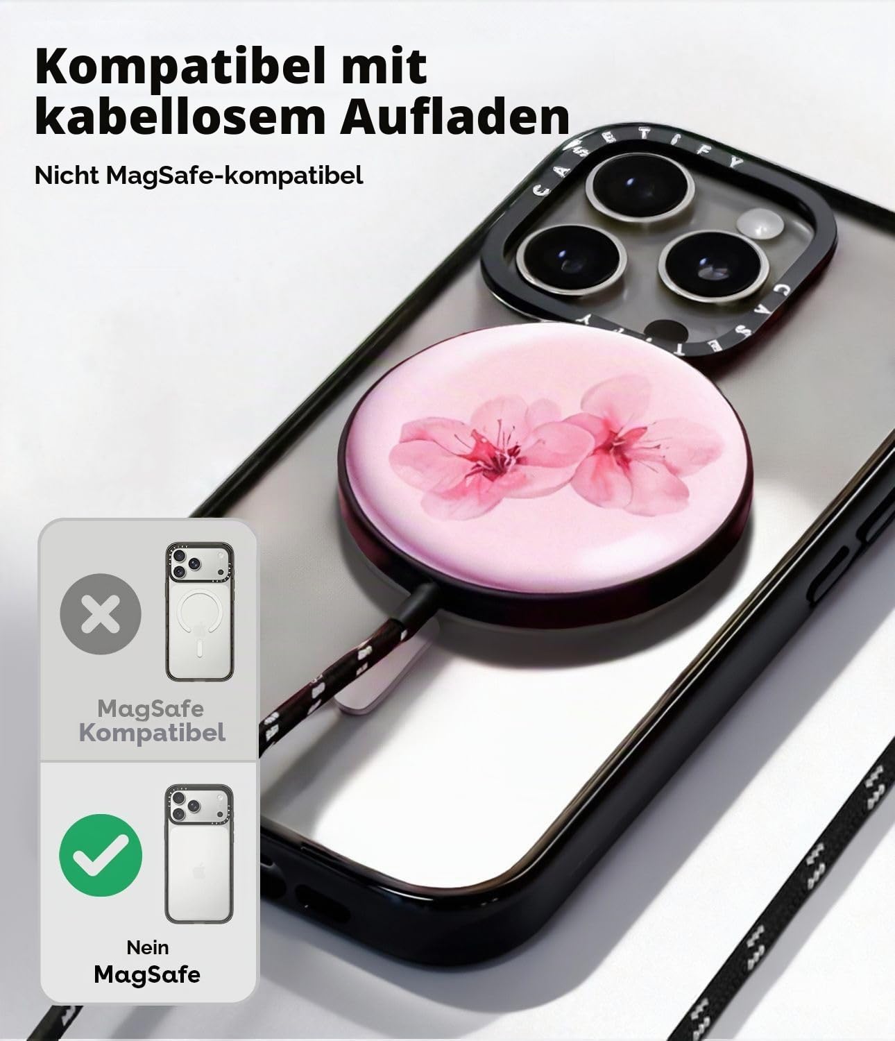 CASETiFY Kompakte Schutzhülle für iPhone 15 Pro [Schlank/Schutz vor Stürzen aus 1,2 m Höhe/Kabelloses Laden] - Cheetah Paradise Pink - Transparent Schwarz | Leicht, 1,2 m, 2-facher Fallschutz in Militärqualität, Geparden-Paradiesrosa, Schwarz