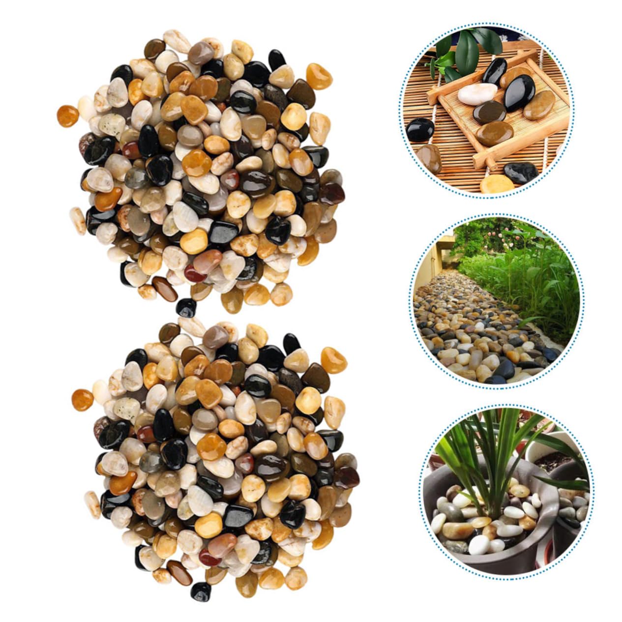 2taschen Beutel Natursteine Für Aquarien Ziersteine Für Pflanzen Und Vasen Polierte Kiesel Für Stilvolle Dekoration Für Aquarien Und Gartendeko