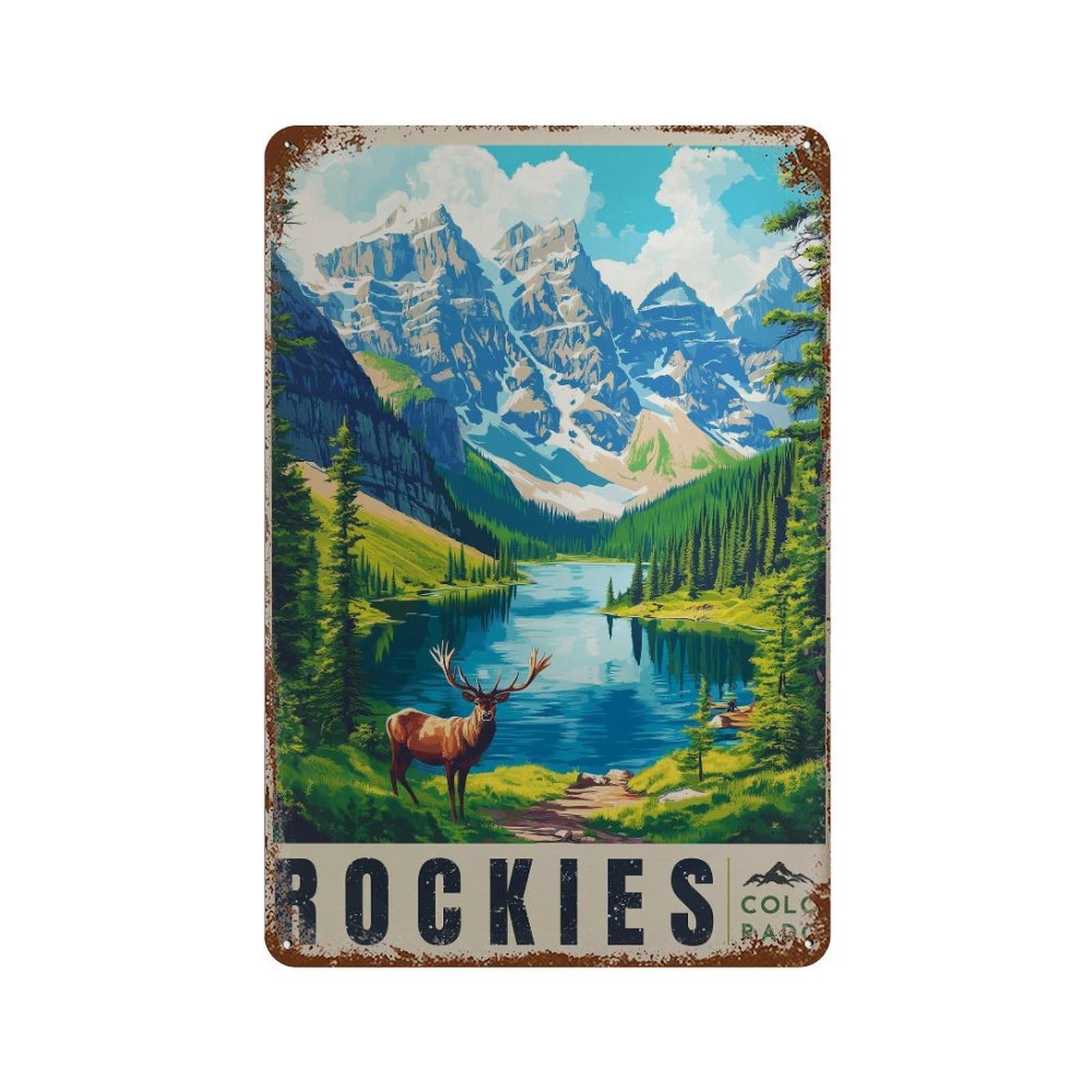 xiaoxiaoshen Rocky Mountains Colorado Travel (2) Wall Decor Art Metal Tin Poster Modern Home Decor Art Home Bar Shop Decorations Vintage Sign 30x20cm