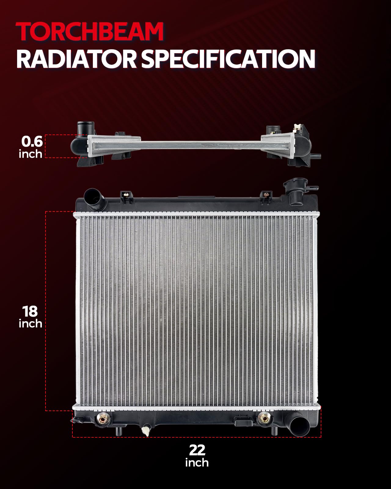 Torchbeam CU2883 Aluminum Radiator Replacement for Dakota 2005-2010, Dakota 2011, Raider 2006-2009