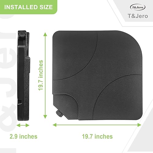 Miniatura 3 de T&Jero Base de plástico resistente de 4 piezas para patio al aire libre, sombrilla voladiza, 240 libras con relleno de agua y arena, color negro