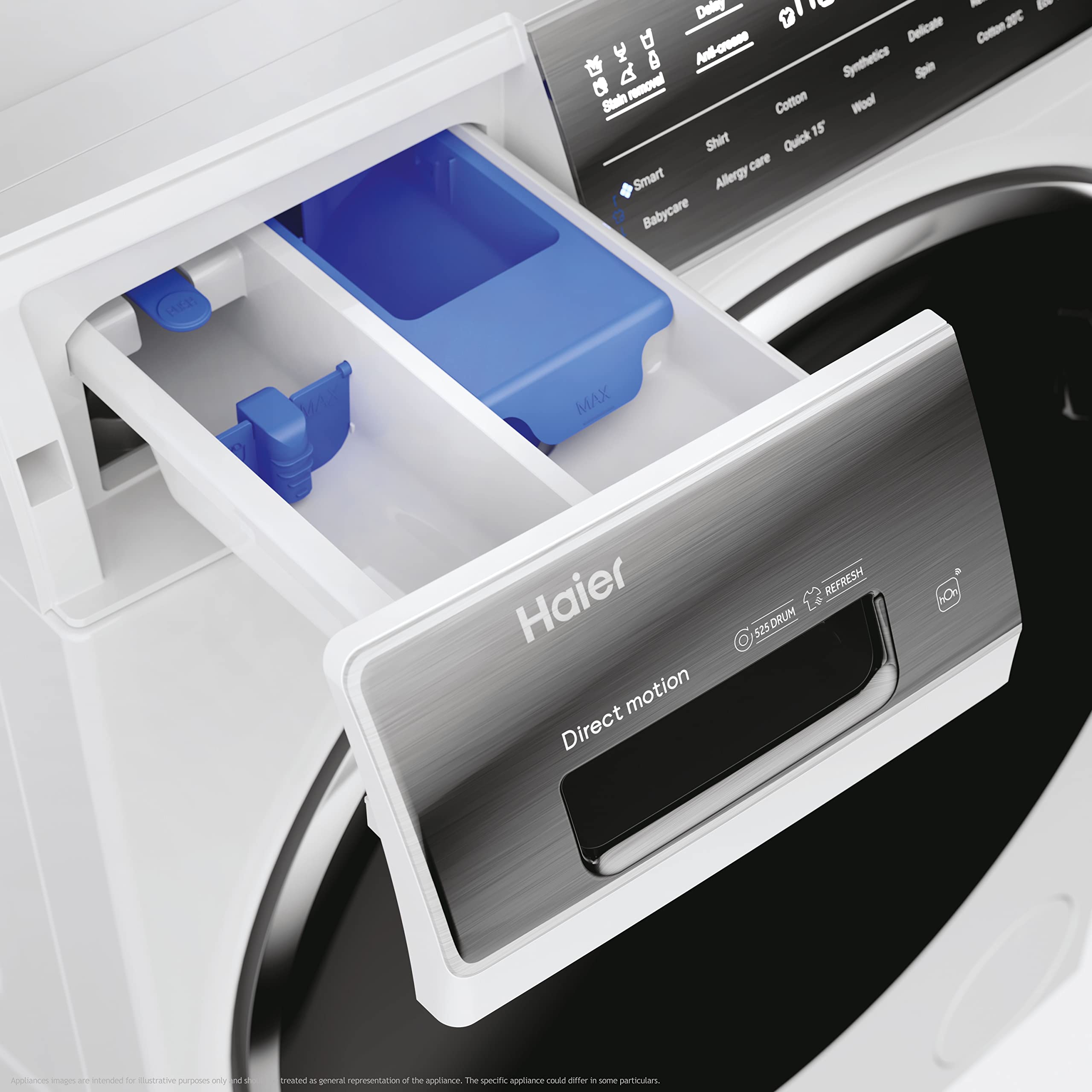 Haier I-PRO SERIE 7 PLUS HWD80-B14979U1 Waschtrockner / 8 kg Waschen / 5 kg Trocknen/Smart Home - Wi-Fi & hOn App/Direct Motion Motor - absolut leise/I-Refresh-Dampfprogramm/Vollwasserschutz
