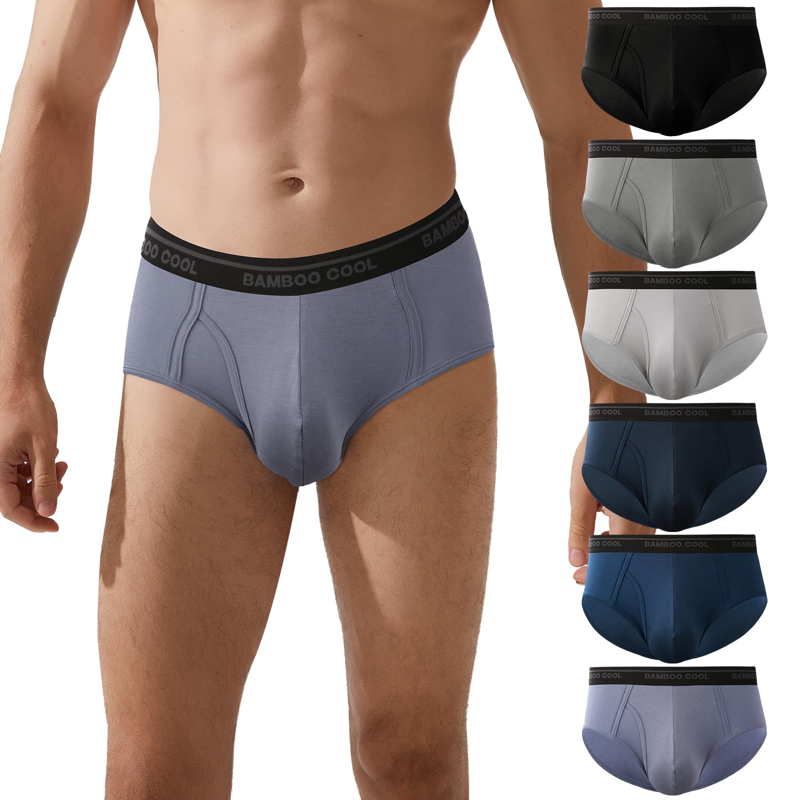 BAMBOO COOLMens Breathable Soft Underwear Open-fly Classic Briefs, Tag-freeThe Forest Stewardship Council