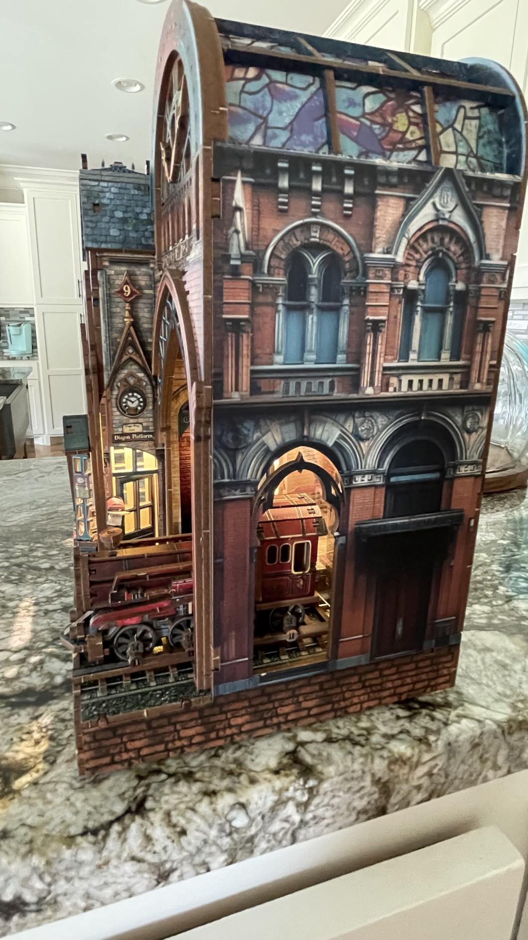 DIY BOOK NOOK Kit 3D Wooden Puzzle Bookshelf Insert Decor LED Dollhouse