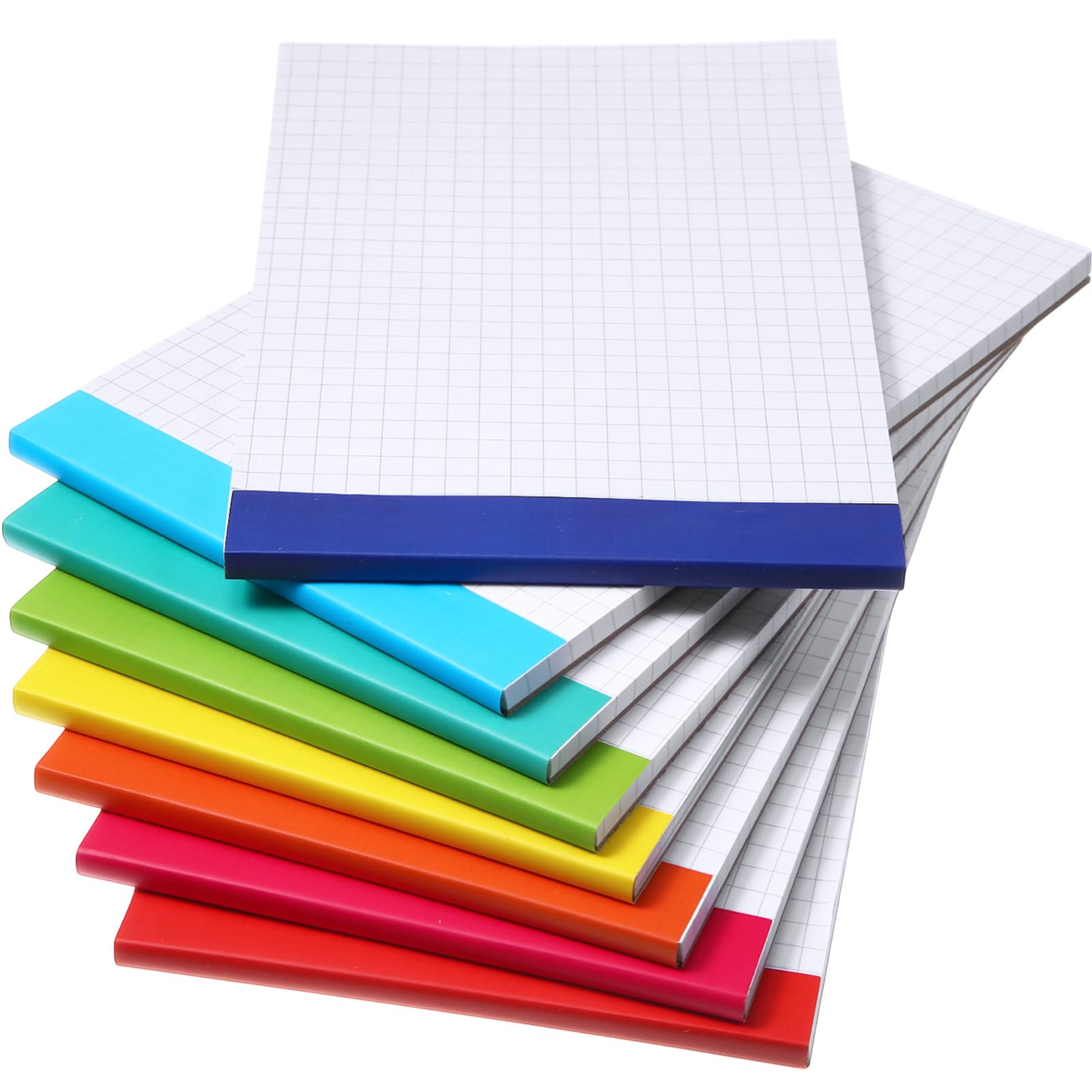 Jetec Small Graph Paper Notepad 5 x 8 Inch Mini Notebook Double Sided Memo Pads Back to School Supply Pocket Notepad Assorted Colors 50 Sheets Graph