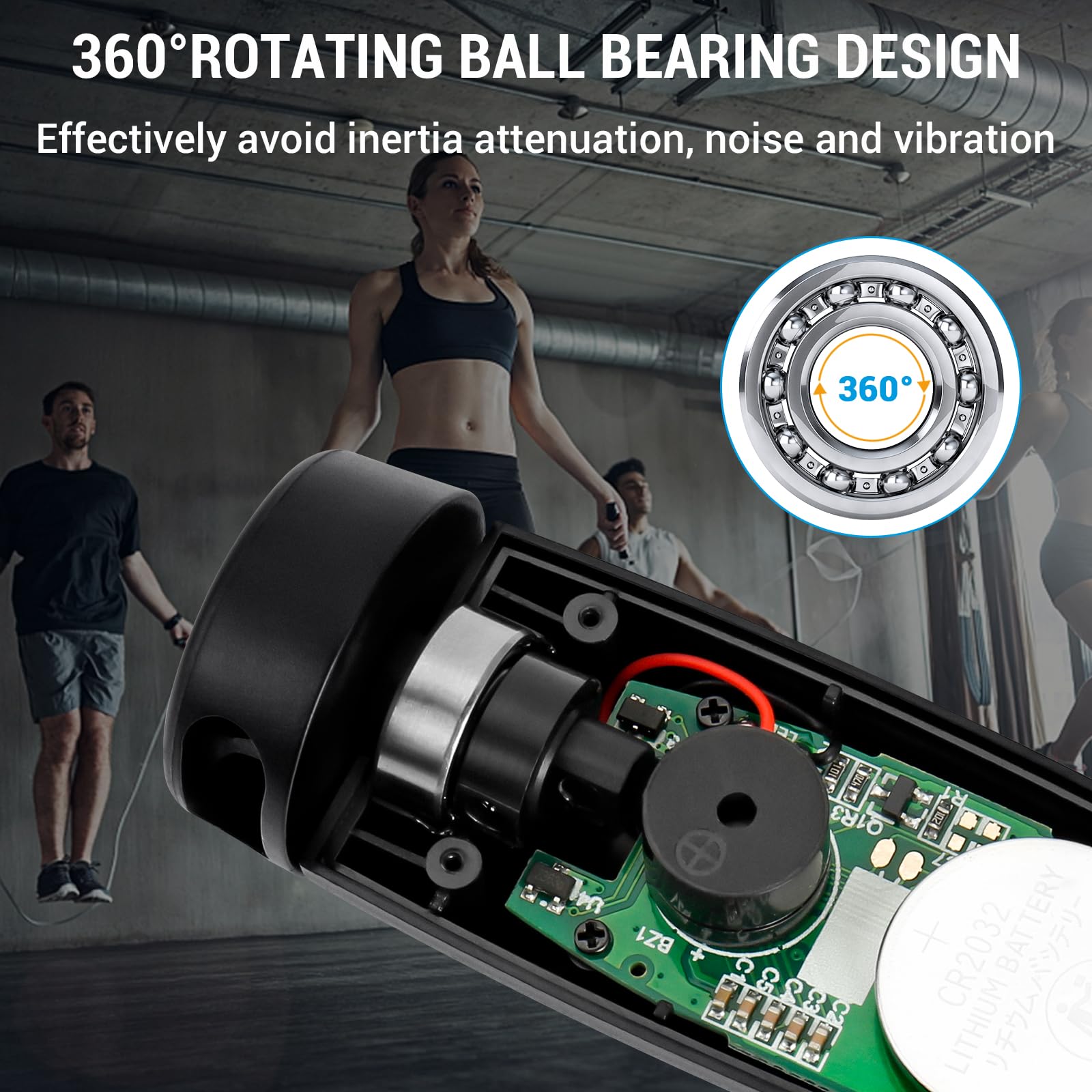 TOQIBO Skipping Rope with Digital Counter, Professional Ball Bearings & Non-Slip Handles - Image 3