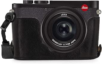 Demi-étui fait main en cuir véritable pour appareil photo Leica SL2