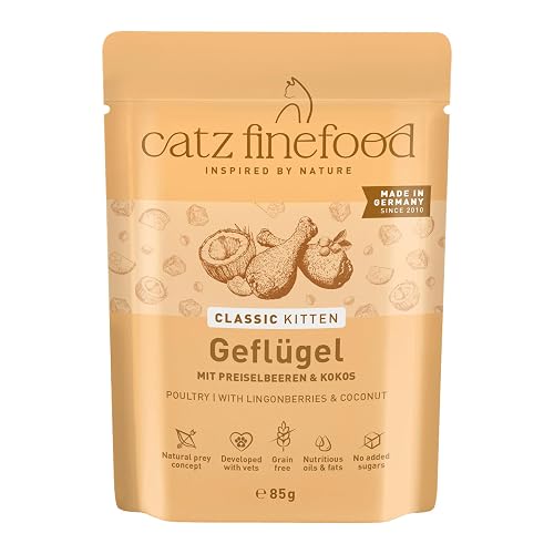 catz finefood Comida húmeda para Gatos de Aves de Corral de Kitten N 3, para Gatos jóvenes
