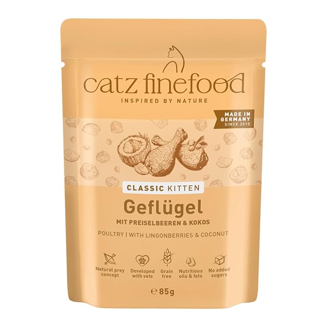 catz finefood Comida húmeda para Gatos de Aves de Corral de Kitten N 3, para Gatos jóvenes