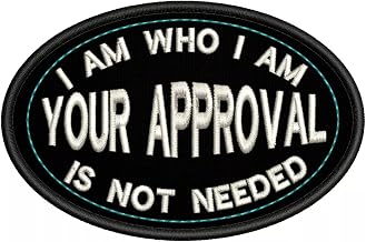 Patch I AM WHO I AM Your Approval is NOT Needed Patch Embroidered Applique Iron On Patches Logo Emblem for Superb Style Caps Bags Jackets Backpacks Accessories