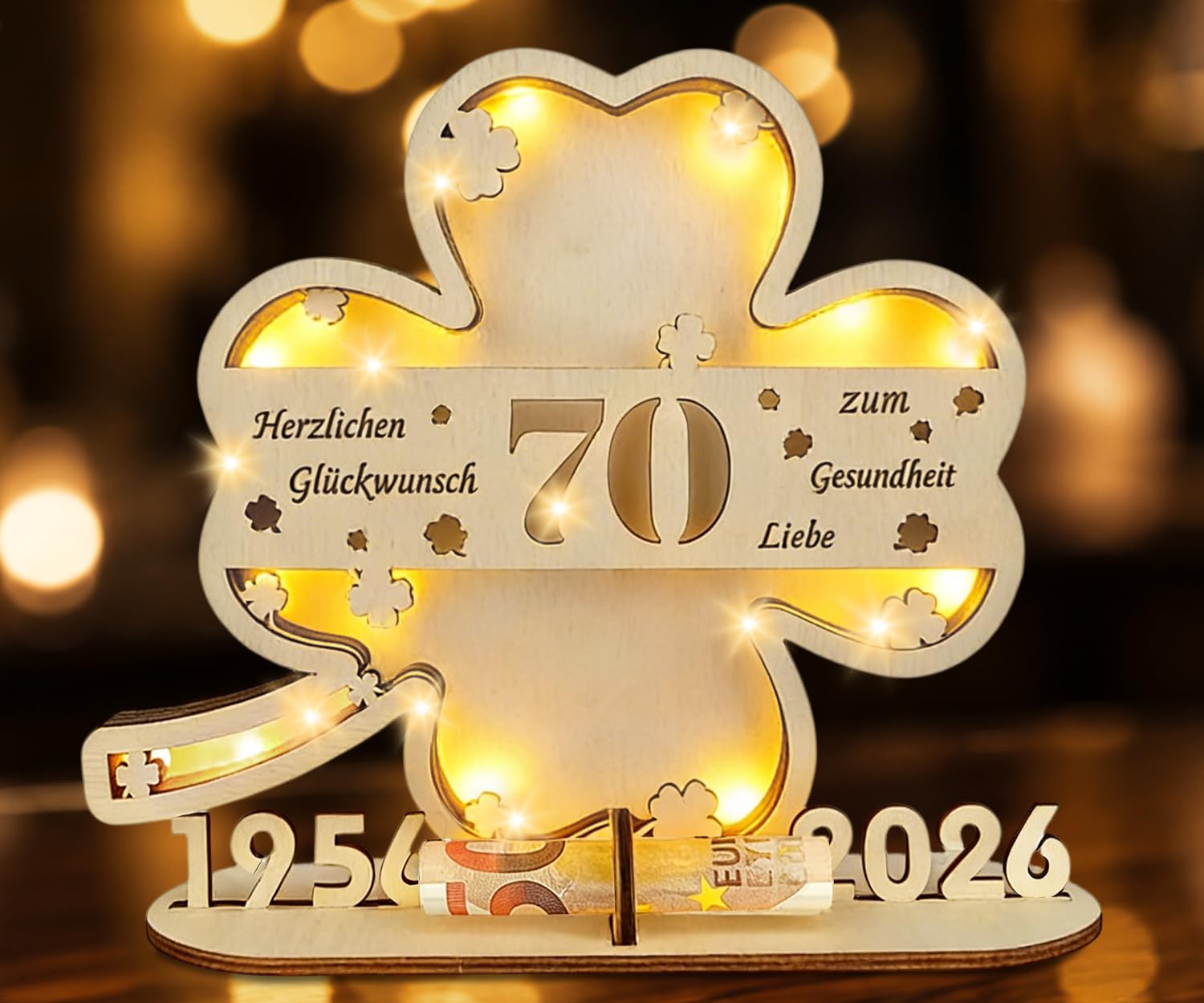 I LOVE MOM 70 Geburtstag Frauen männer, Kleeblatt Glück 70 geldgeschenk Geburtstag Holz, Geschenke zum 70 Geburtstag Mann Frauen für Geschenke, Hochzeiten, Partys, Geburtstage, Jubiläum