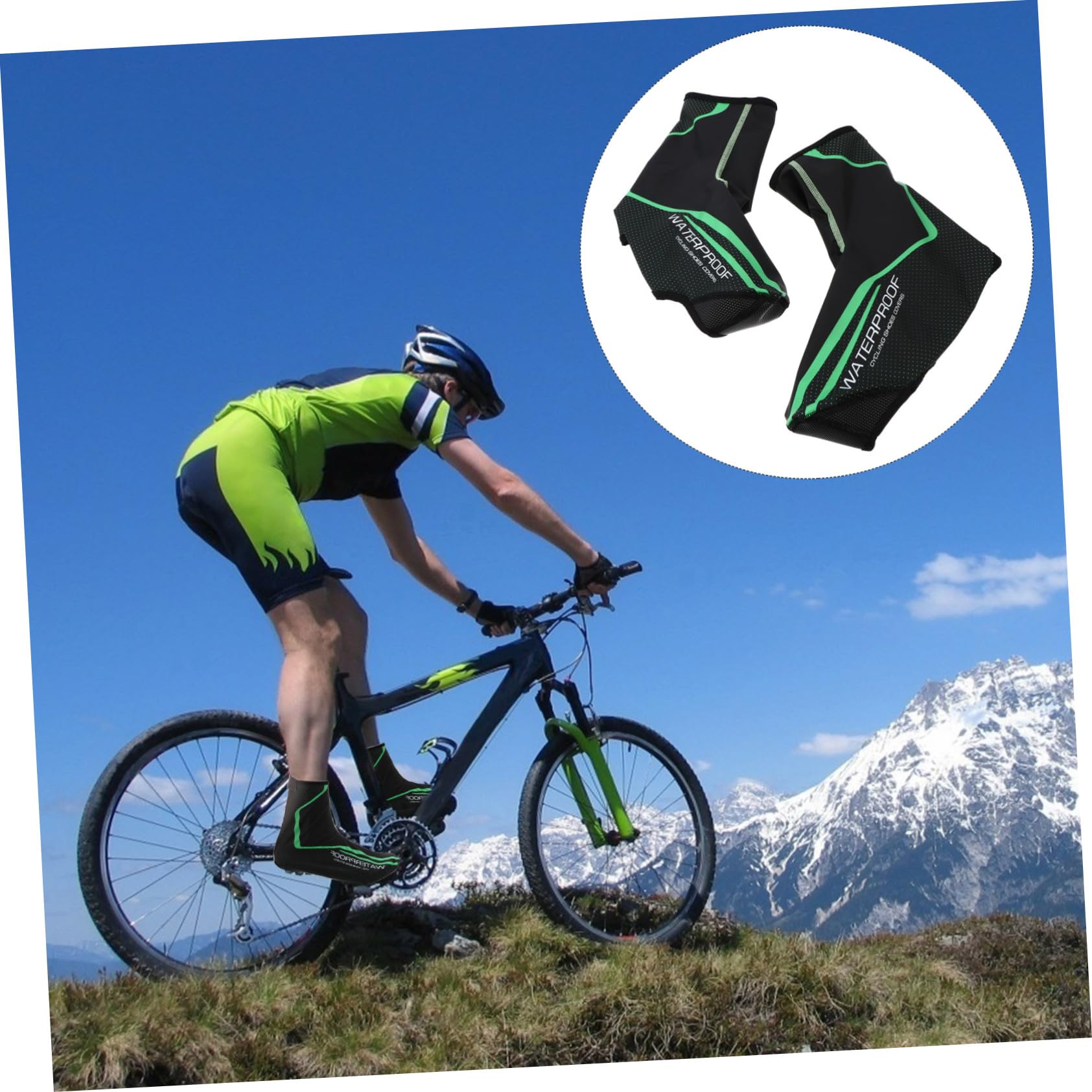 Cubrezapatos Ciclismo Unisex Impermeables y Cortaviento Cubrebotas Térmicos de PU para Invierno Resistentes y Elásticos Compatibles con Trajes de Ciclismo