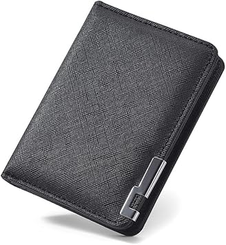 Retro Ultra Thin Minimalist PU Multiple Pockets Men(Black)
