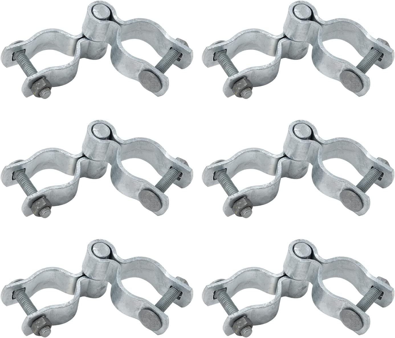 VIVIDA 1-3/8" Chain Link Fence Gate Hinge Kit 6 Set, Pipe Post Hinge, Chain Link Gate Hardware, Galvanized Steel