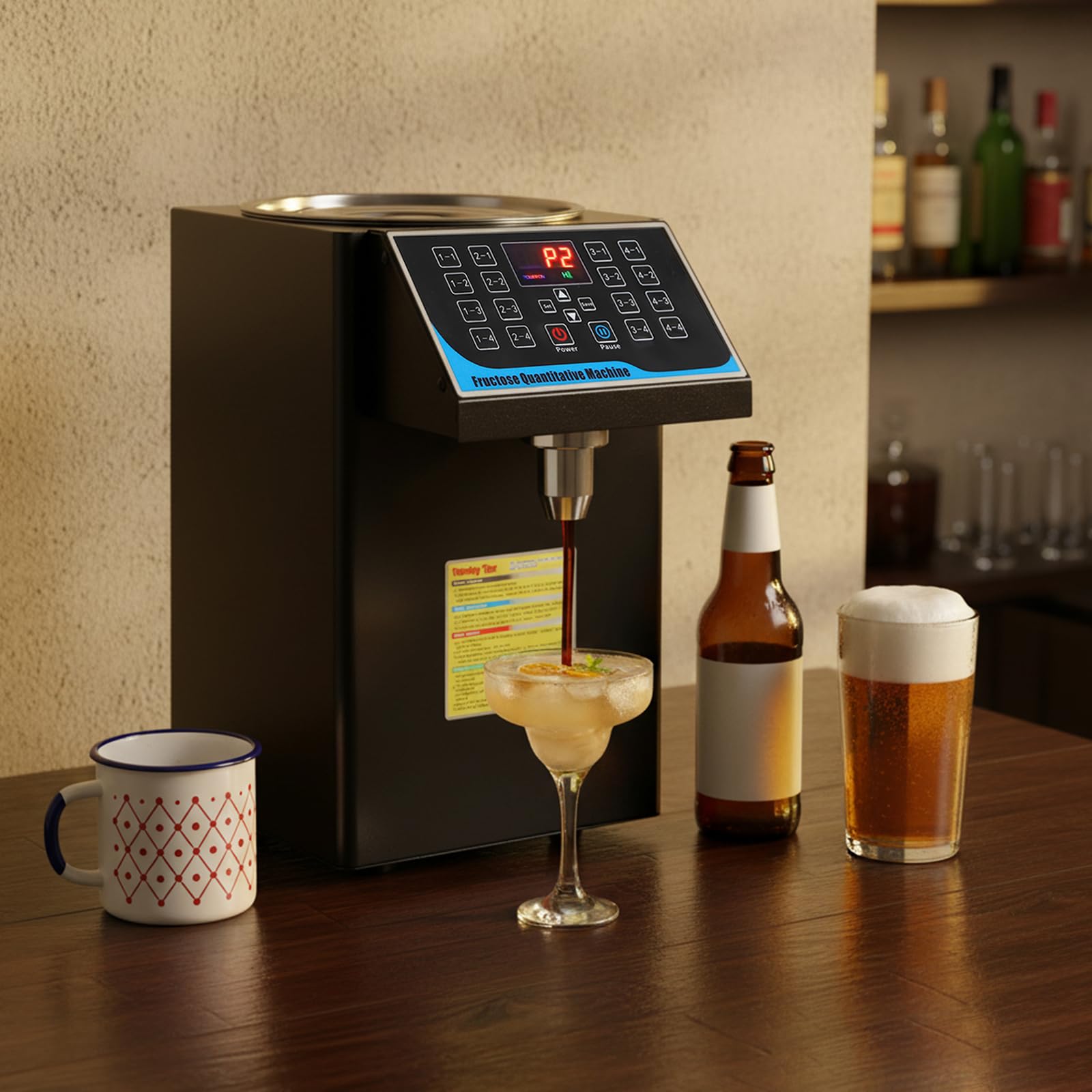 Machine quantitative de fructose, 450 W, 7,5 l, distributeur de sirop avec quantité de sirop réglable, machine quantitative automatique pour le thé, le lait, les boissons gazeuses