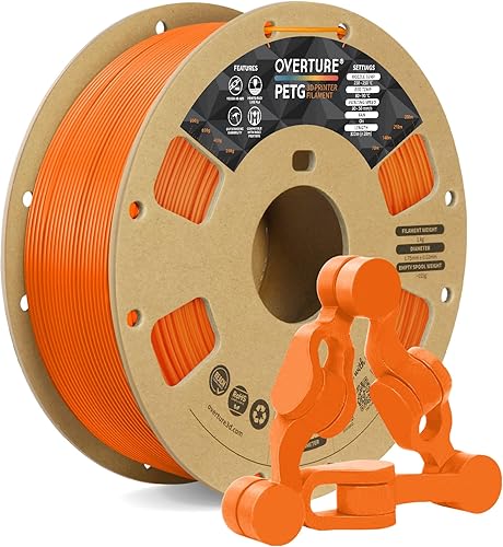 Miniatura 9 de Overture Petg - Filamento de 0.07 pulgadas con superficie de construcción 3D 7.87 x 7.87 pulgadas, consumibles para impresora 3D, carrete de 2.2